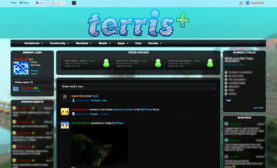 Revamped Terris website, on the Enjin platform.